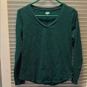Old Navy Green Fitted Long Sleeve T-Shirt